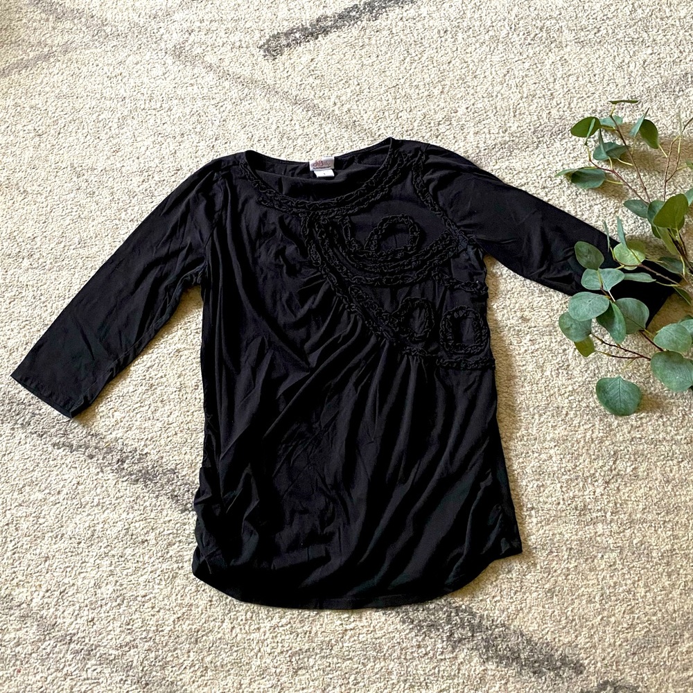 Black Dressy Maternity Top